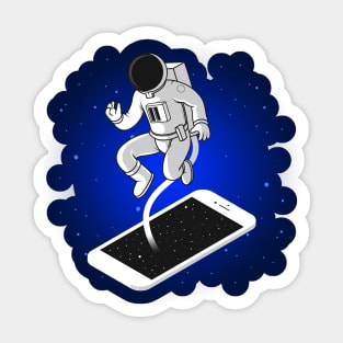 Astronaut Illustration Design Sticker